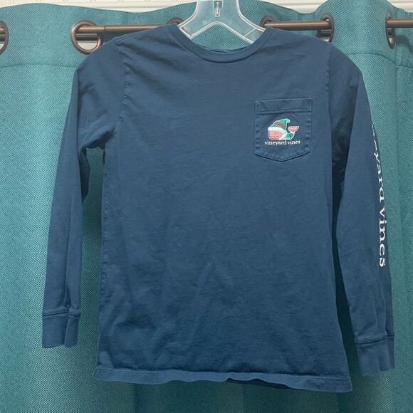 Vineyard Vines Elf Blue Long Sleeve Shirt Size Small 8-10 - Picture 4 of 5